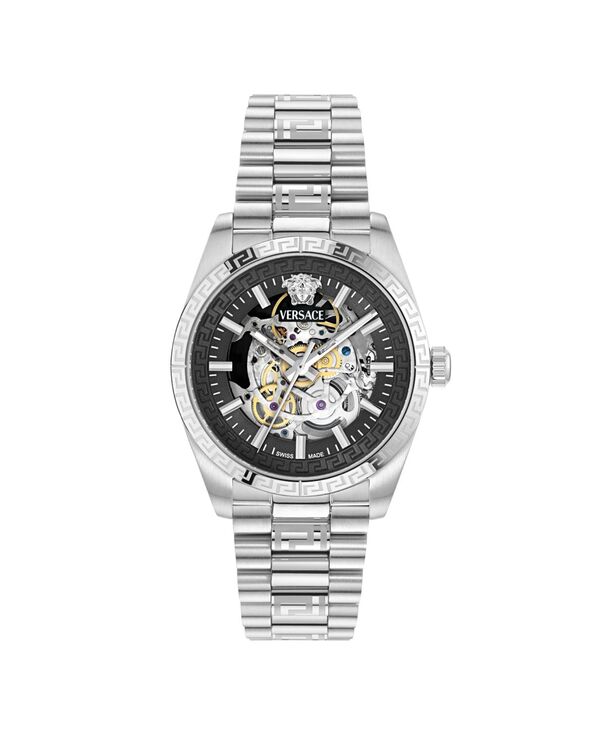【送料無料】 ヴェルサーチ メンズ 腕時計 アクセサリー Men's Millenyium Limited Edition Automatic Silver Stainless Steel Bracelet Watch 40mm Silve｜ReVida 店