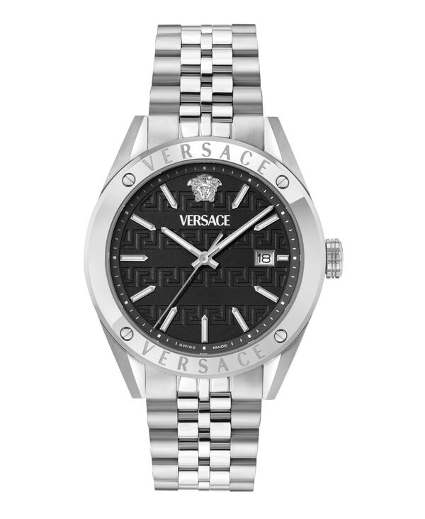 【貨物輸送無料】 ヴェルサーチ メンズ ウオッチ 付属品 Men\u0027s Athletic Silver Stainless Steel Bracelet Watch 41粍 Silver