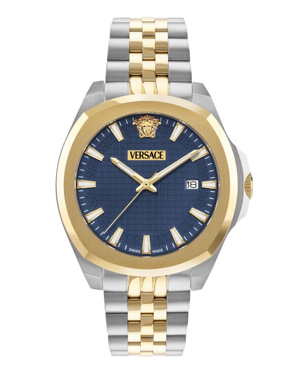 【貨物輸送無料】 ヴェルサーチ メンズ ウオッチ 付属品 Men\u0027s Luxury Two-Tone Stainless Steel Bracelet Watch 42粍 Two-tone