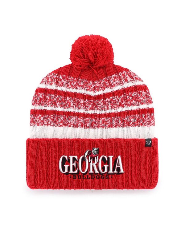 【送料無料】 47ブランド メンズ 帽子 アクセサリー Men's Red Georgia Bulldogs Tavern Cuffed Knit Hat with Pom Red|ReVida 店