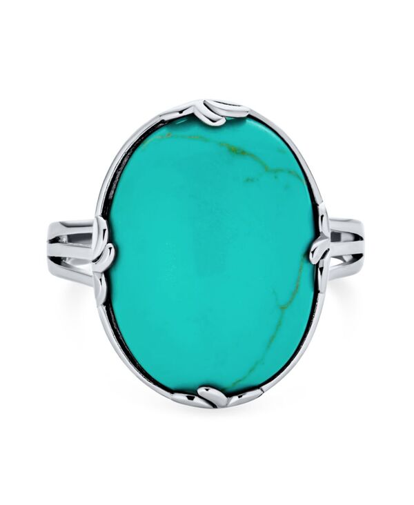【送料無料】 ブリング レディース リング アクセサリー Fleur Dis Lis Large Natural Stones Filigree Oval Armor Full Finger Statement Ring Oxidized .925 Sterling Silver Blue