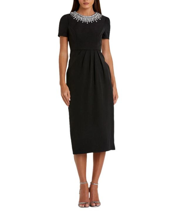 【送料無料】 マックダガル レディース ワンピース トップス Women's Rhinestone Neckline Column Dress Black|ReVida 店