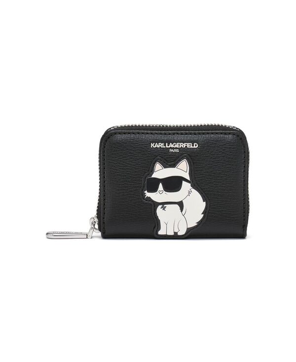 【貨物輸送無料】 長い巻き毛 ラガーフェルド レディース 札入れ 付属物 Zip Around Wallet White Black 財布・ケース-レディース財布-バッグ・小物・ブランド雑貨