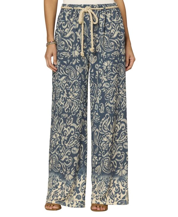【送料無料】 デモクラシー レディース カジュアルパンツ ボトムス Petite Pleated Wide Leg Pants Deep Shadow Multi