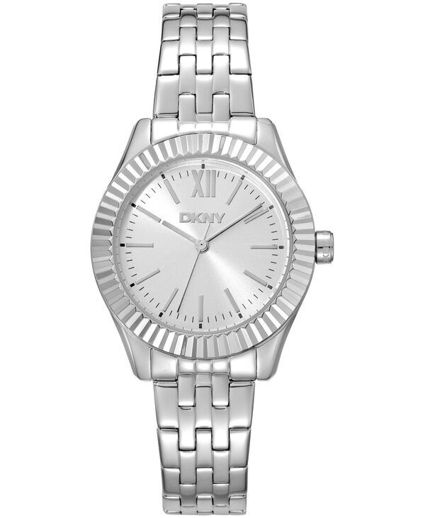 【送料無料】 ダナ キャラン ニューヨーク レディース 腕時計 アクセサリー Women's Silver Dial Fluted Bezel Stainless Steel Bracelet Watch 30mm Silver|ReVida 店