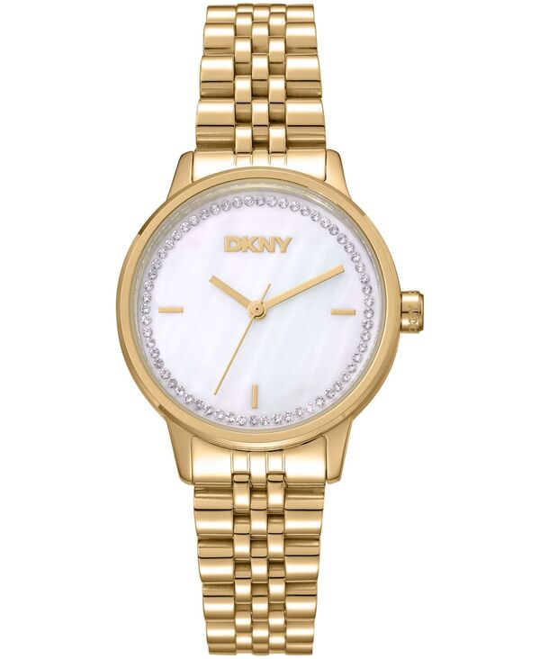 【送料無料】 ダナ キャラン ニューヨーク レディース 腕時計 アクセサリー Women's White MOP Crystal Accented Dial Stainless Steel Bracelet Watch 30mm White Mop｜ReVida 店