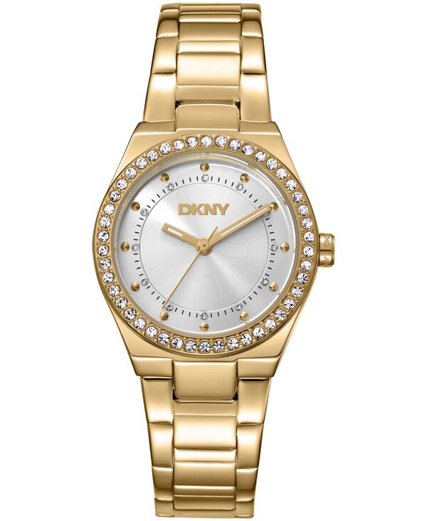 【送料無料】 ダナ キャラン ニューヨーク レディース 腕時計 アクセサリー Women's Silver Dial Crystal Dial Markers Crystal Bezel Gold-Tone Stainless Steel Bracelet Watch 30mm Silver