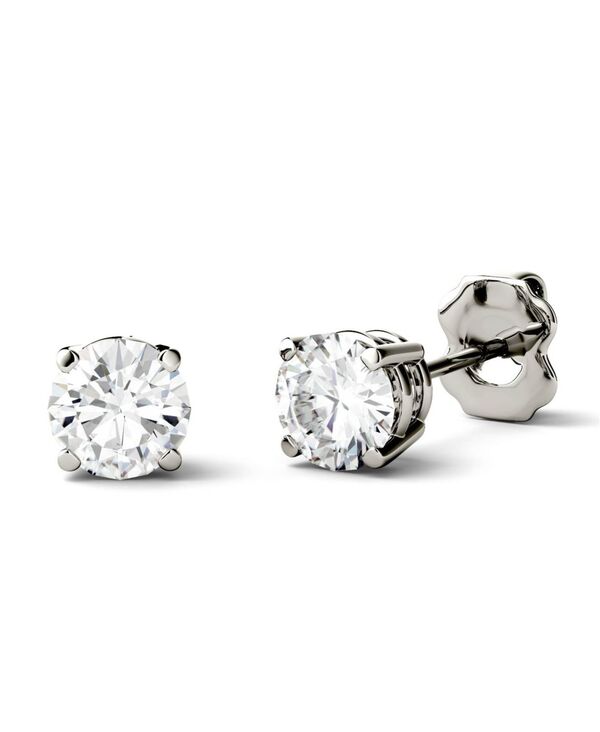 【送料無料】 チャールズ アンド コルバード レディース ピアス・イヤリング アクセサリー Moissanite Stud Earrings (1/2 ct. t.w. Diamond Equivalent) in 14k white or yellow gold White Gold