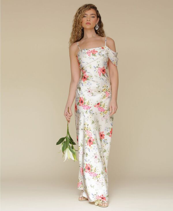 【貨物輸送無料】 アヴェックレフィーユ レディース 衣裳 トップス Women\u0027s Floral-Print Single-Sleeve Dress Cream Flower Press レディースファッション-ワンピース