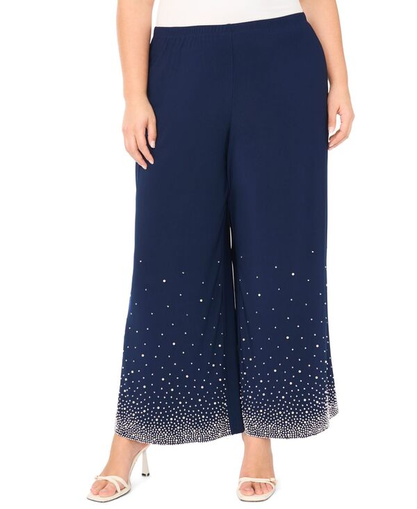 【送料無料】 ミスク レディース カジュアルパンツ ボトムス Plus Size Stretch Waist Jersey Pants Navy