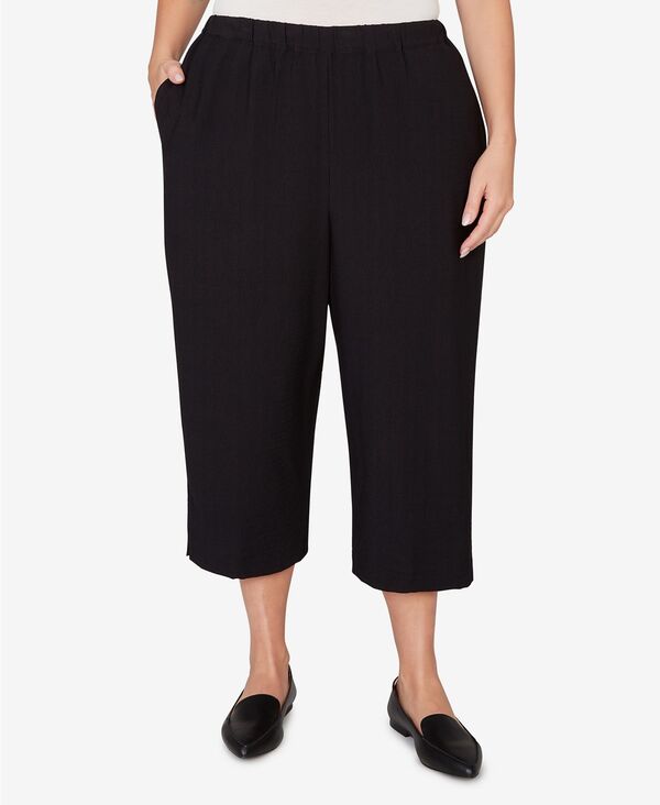 【送料無料】 アルフレッド ダナー レディース カジュアルパンツ ボトムス Plus Size Crowd Pleaser Relaxed Pull-On Black Capri Pants Black|ReVida 店