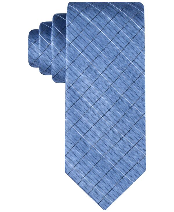 カルバンクライン メンズ アクセサリー ネクタイ Calvin Klein Men's Etched Windowpane Tie Light Blue ブルー