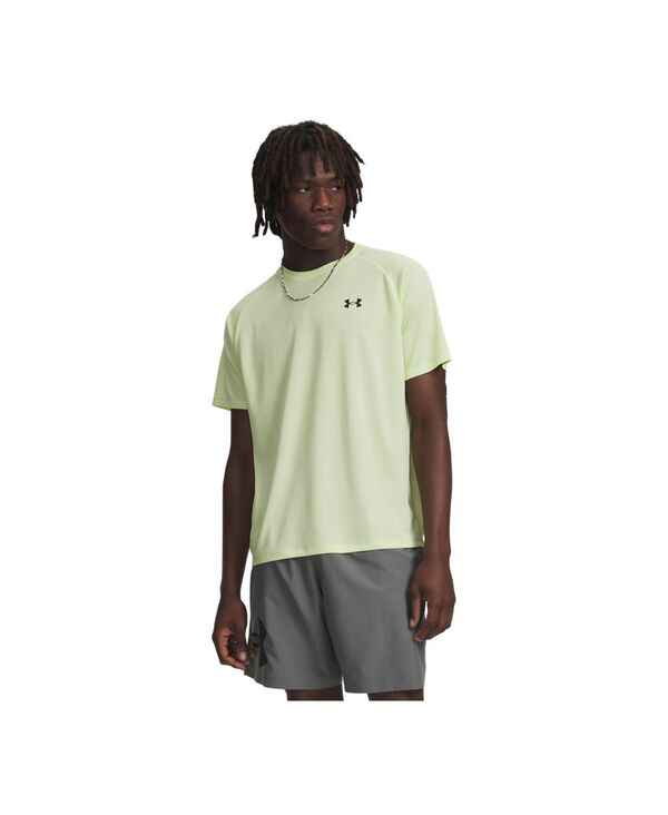アンダーアーマー メンズ トップス ティーシャツ Under Armour Men\u0027s UA Tech Textured Performance T-Shirt 391 Fade Green / Black 黒いこと メンズファッション-Tシャツ・カットソー