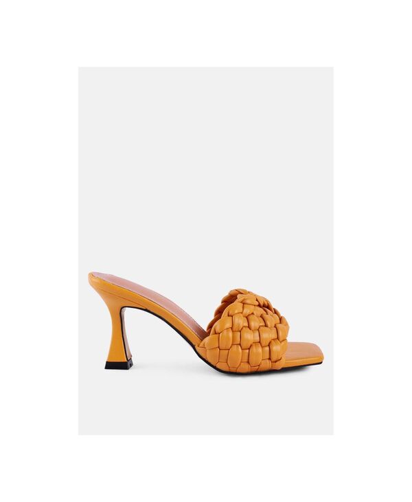 ロンドンラグ レディース シューズ サンダル ヒール London Rag Womens Celie Woven Strap Mid Heel Sandals Yellow イエロー
