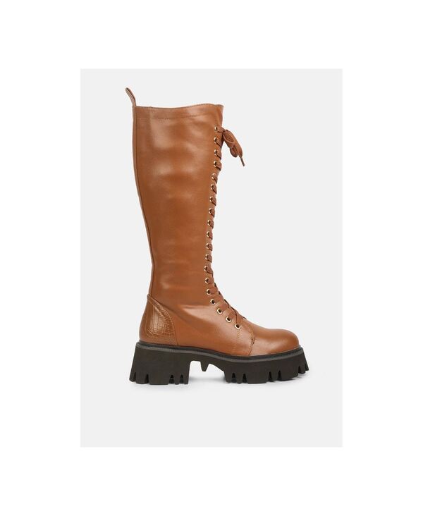 ロンドンラグ レディース シューズ ブーツ・レインブーツ レース London Rag mad mood chunky lace-up bootan タン|ReVida 店