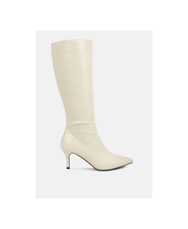ロンドンラグ レディース シューズ ブーツ・レインブーツ ヒール London Rag Womens Uptown Pointed Mid Heel Calf Boots Light beige ベージュ｜ReVida 店