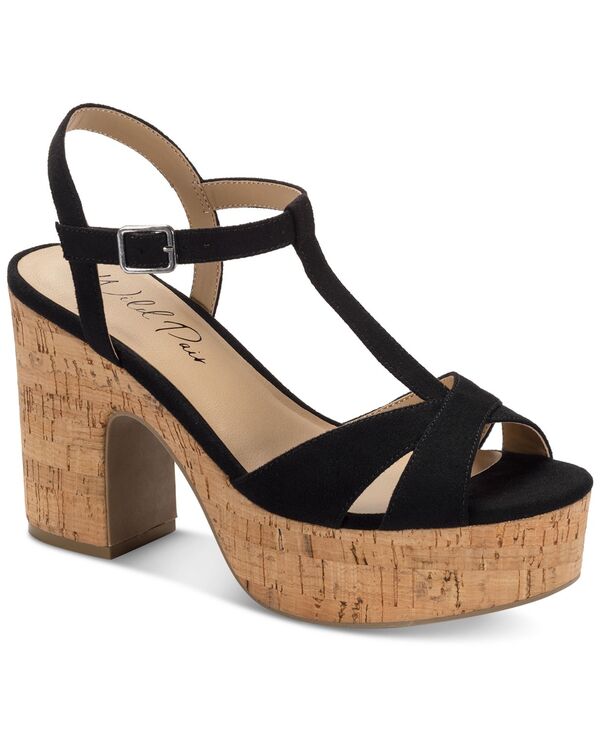 ワイルド 二人組 レディース シューズ サンダル プラットホーム 踵 Wild Pair Jillien Platform Higheel Dressandals Exclusively at Macy\u0027s Black Micro 黒いこと