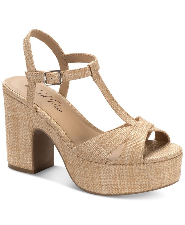 ワイルド 二人組 レディース シューズ サンダル プラットホーム 踵 Wild Pair Jillien Platform Higheel Dressandals Exclusively at Macy\u0027s Natural