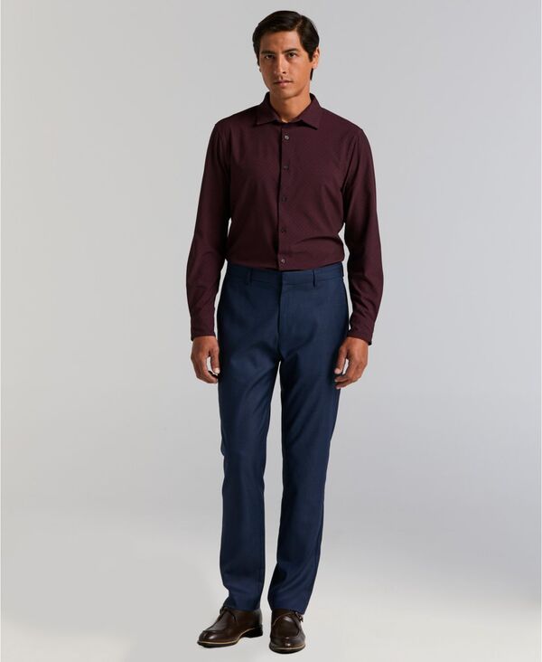 ペリーエリス メンズ ボトムス カジュアルパンツ Perry Ellis Portfolio Men's Modern Fit Sharkskin Dress Pants Dark Blue ブルー