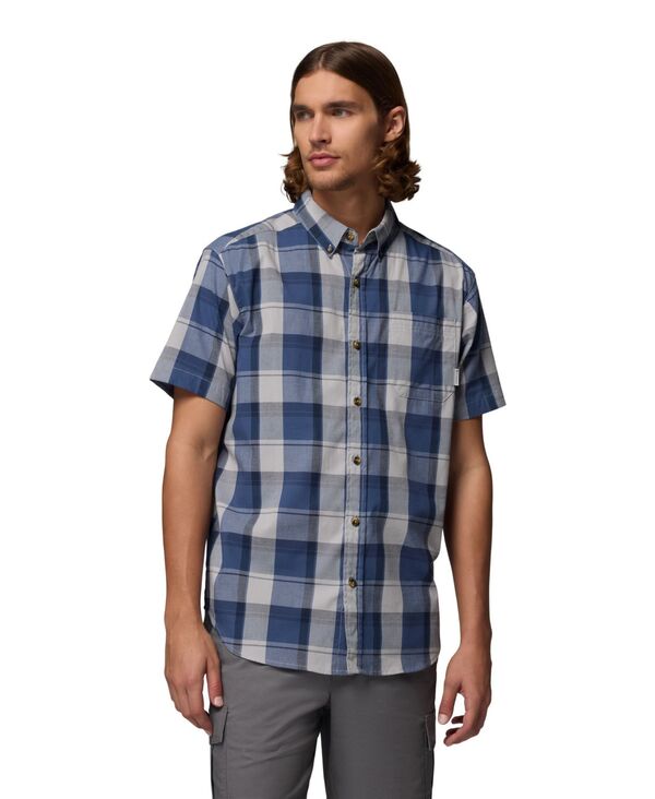 コロンビア メンズ トップス シャツ 半袖 Columbia Men's Rapid Rivershort-Sleeve Plaid Shirt Dark Mountain Base Plaid チェック