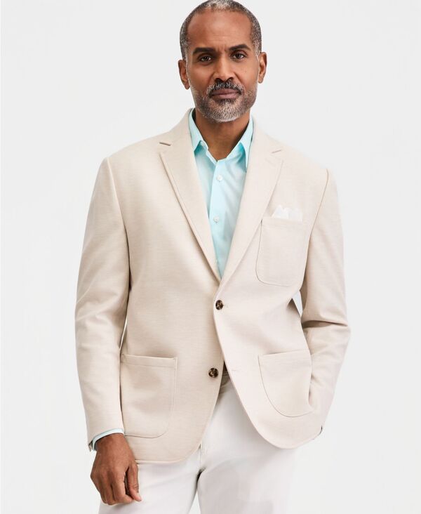クラブルーム メンズ アウター ジャケット・ブルゾン ブレザー ニット Club Roomen's Knit Blazer Macy's Exclusive Antique Cream クリーム
