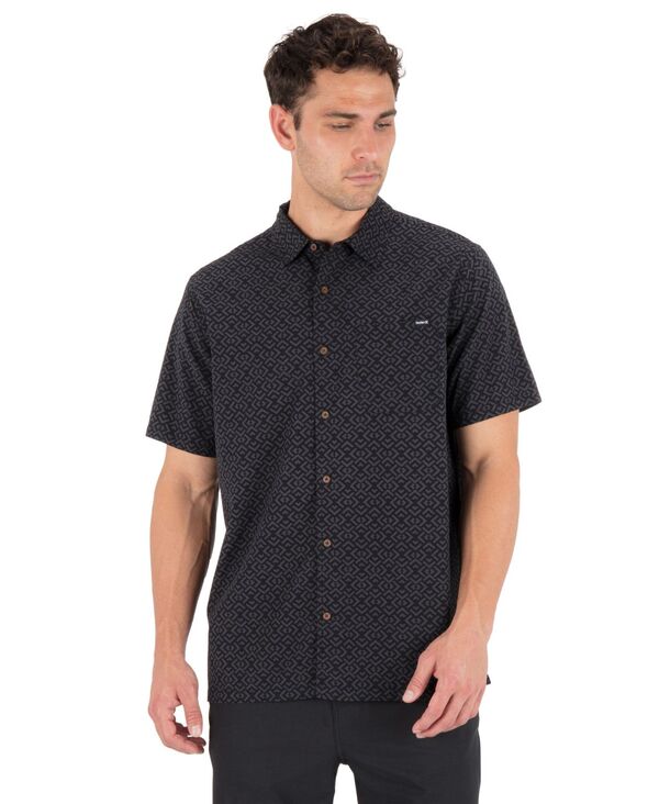 ハーレー メンズ トップス シャツ Hurley Men's Relaxed-Fit Point Collared Shirt Black ブラック