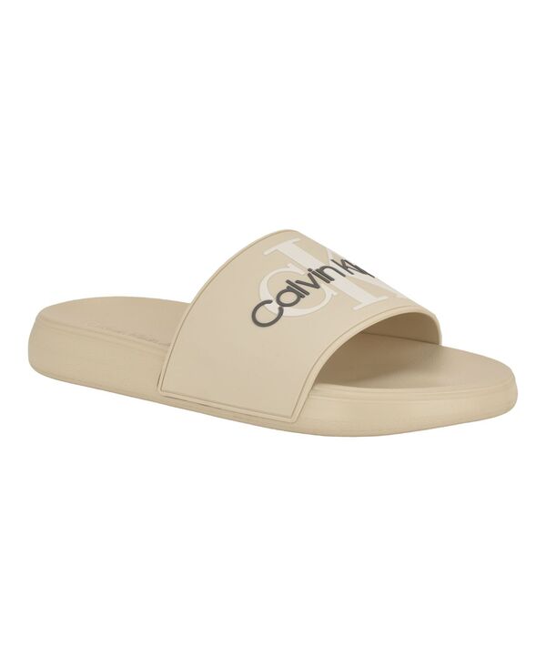 カルバンクライン メンズ シューズ スリッポン・ローファー サンダル Calvin Klein Men's Wythe Slip-On Slide Sandals Cream クリーム