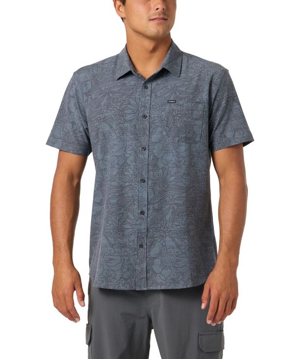オニール メンズ トップス シャツ プリント 半袖 O'Neill Men's Printed Short-Sleeve Shirt Dark Shadow
