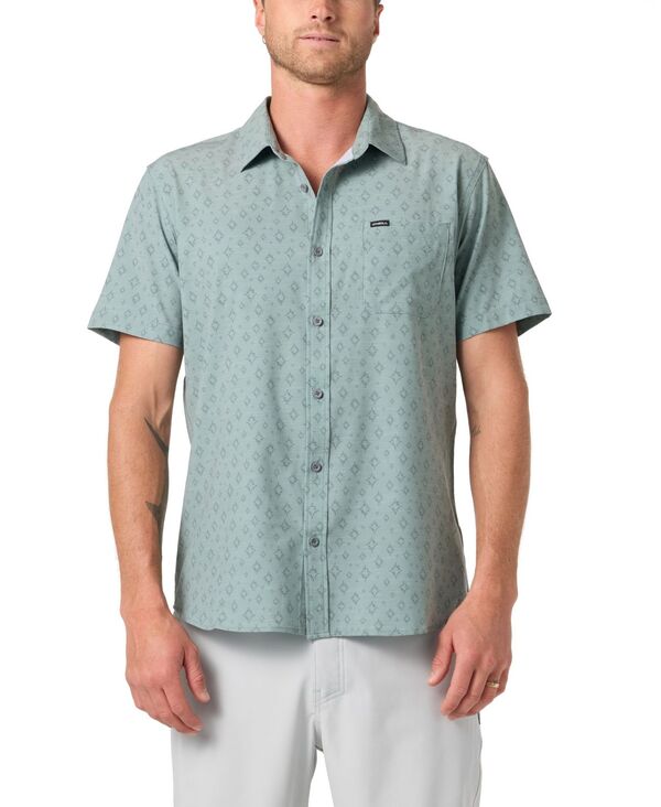 オニール メンズ トップス シャツ プリント 半袖 O'Neill Men's Printed Short-Sleeve Shirt Sage セージ
