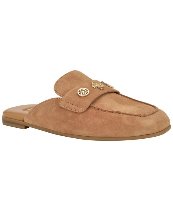 ゲス レディース シューズ スリッポン・ローファー GUESS Women\u0027s Aydeena Slip-On Mule Flats Cognac Suede レディース靴-ローファー