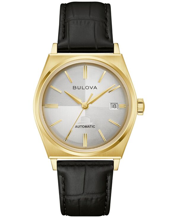 ブロバ メンズ アクセサリー 腕時計 レザー Bulova Men's Frank Sinatra Nothing Buthe Best Black Leather Strap Watch 40mm Black ブラック