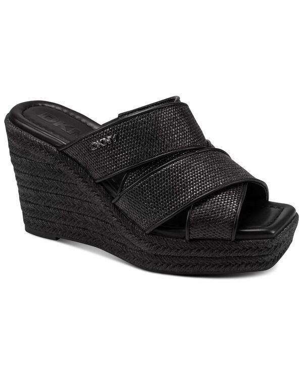 ダナ キャラン ニューヨーク レディース シューズ スリッポン・ローファー サンダル DKNY Women's Cresson Slip-On Wedge Sandals Black ブラック