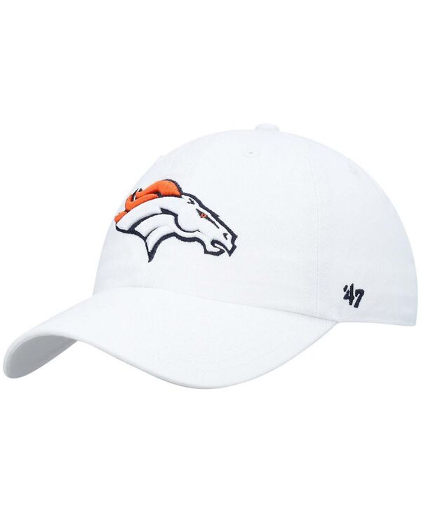 47 ブランド メンズ アクセサリー 帽子 '47 Brand Men's White Denver Broncos Clean Up Adjustable Hat White ホワイト