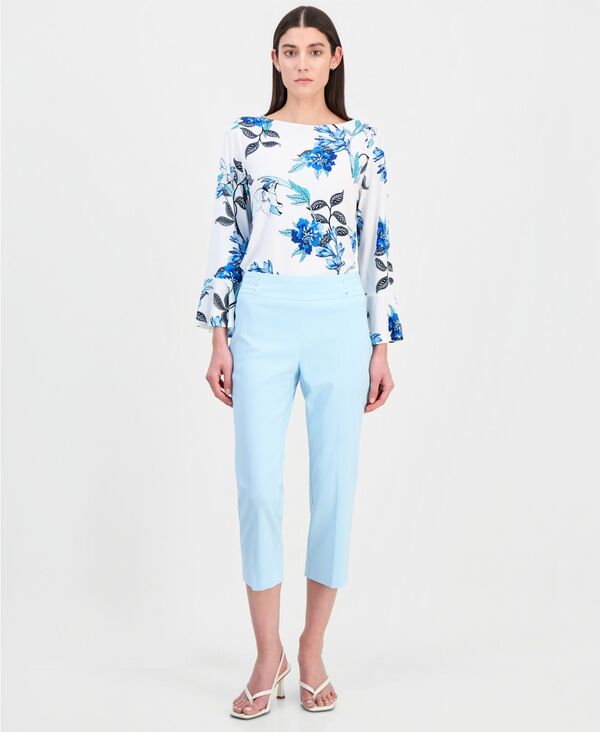 ジェイエムコレクション レディース ボトムス カジュアルパンツ キャップ JM Collection Women's Pull-On Capri Tummy-Control Pants Exclusively at Macy's Icy Aqua アクア 8,610円