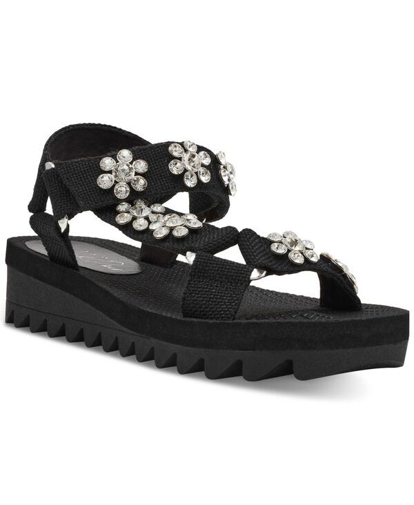 ワイルド 二人組 レディース シューズ サンダル Wild Pair Kudose Sporty Embellished Sandals Created for Macy\u0027s Black 黒いこと