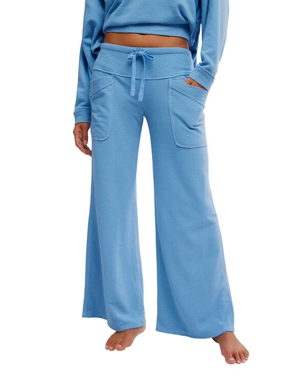 フリーピープル レディース ボトムス カジュアルパンツ Free People Women'staycation Lounge Pull-On Pants Blissful Blue ブルー｜ReVida 店