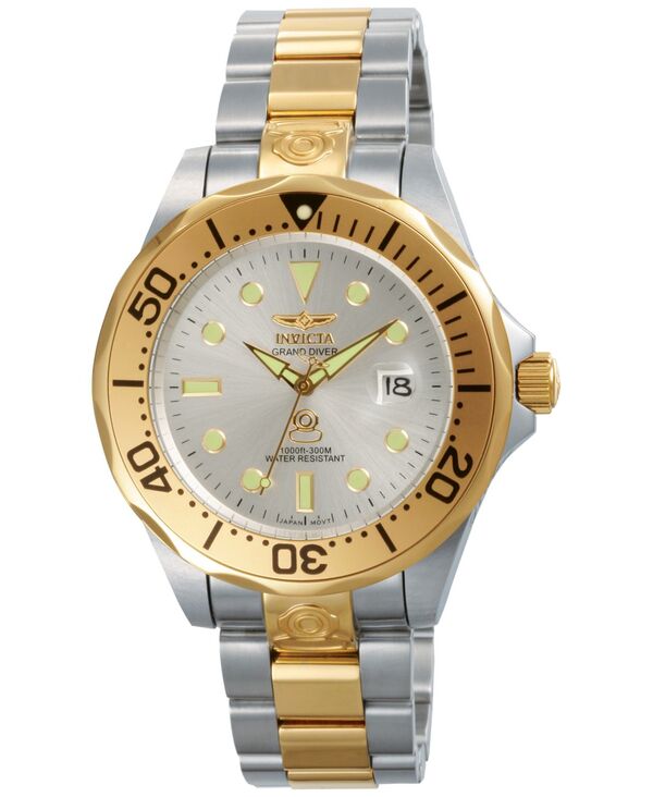 インビクタ メンズ 付属品 ウオッチ Invicta Men\u0027s 3050 Pro Diver Automatic 3 Hand Silver Dial Watch Two-tone しろがね色