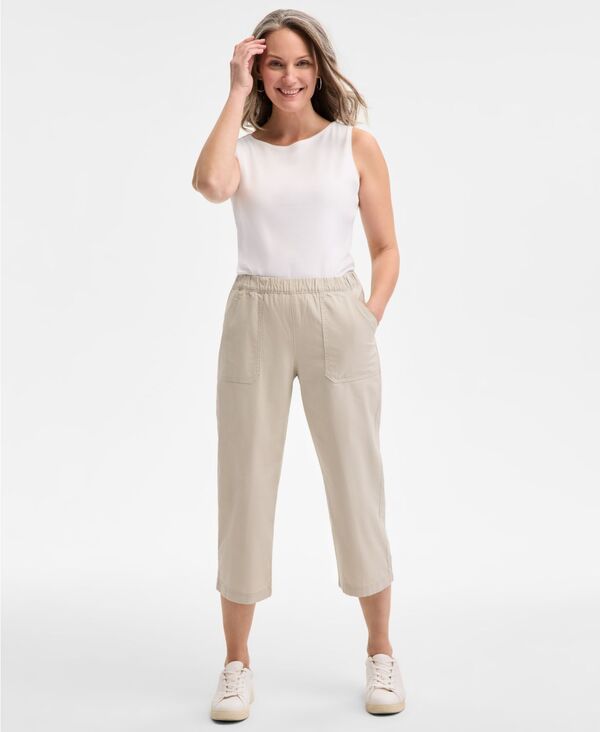 スタイルアンドコー レディース ボトムス カジュアルパンツ キャップ Style \u0026 Co Women Mid-Rise Pull-On Capri Pants Exclusively at Macytone Wall ストーン