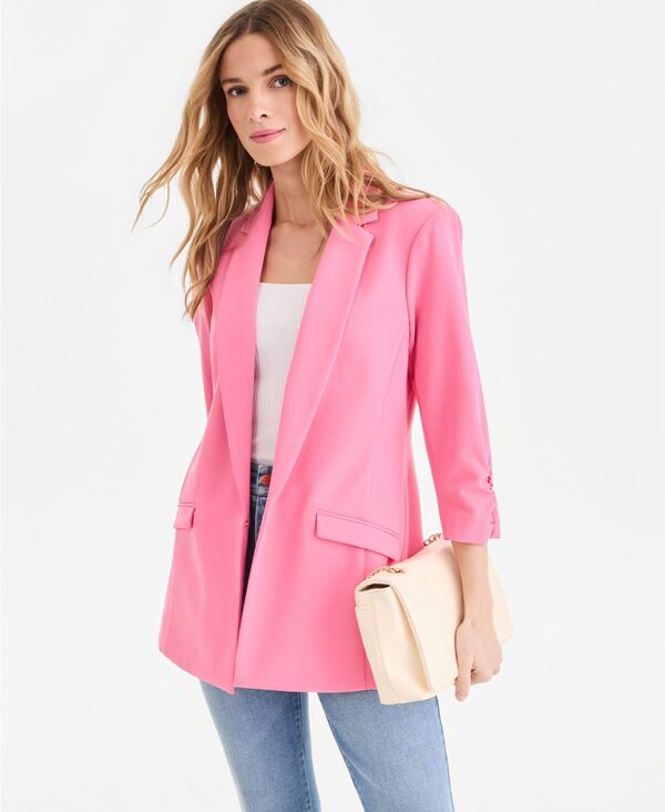 アイ.エヌ.シー インターナショナル コンセプト レディース アウター ジャケット・ブルゾン ブレザー I.N.C. International Concepts Women Menswear Blazer Created for Macy Pink Rose Gem ピンク