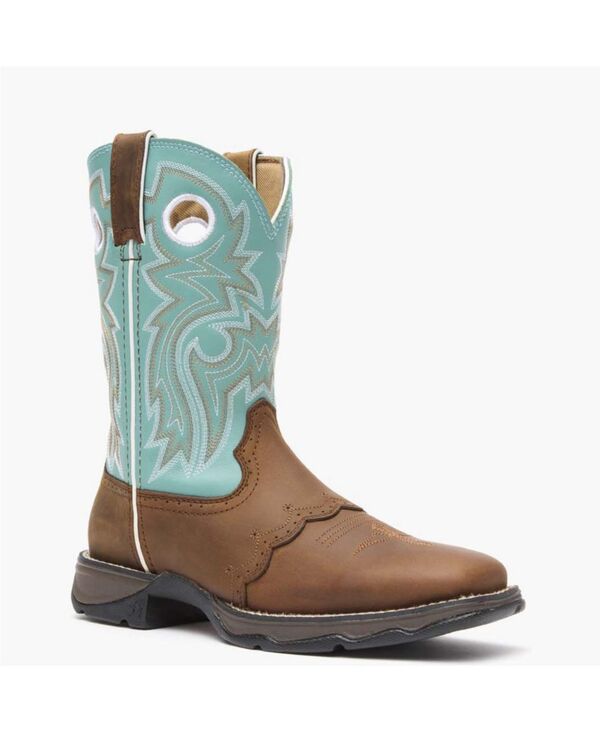 ドゥランゴ レディース シューズ ブーツ・レインブーツ レース Durango Lady Rebel by Women's Powder n' Lace Saddle Western Boot Light blue ブルー