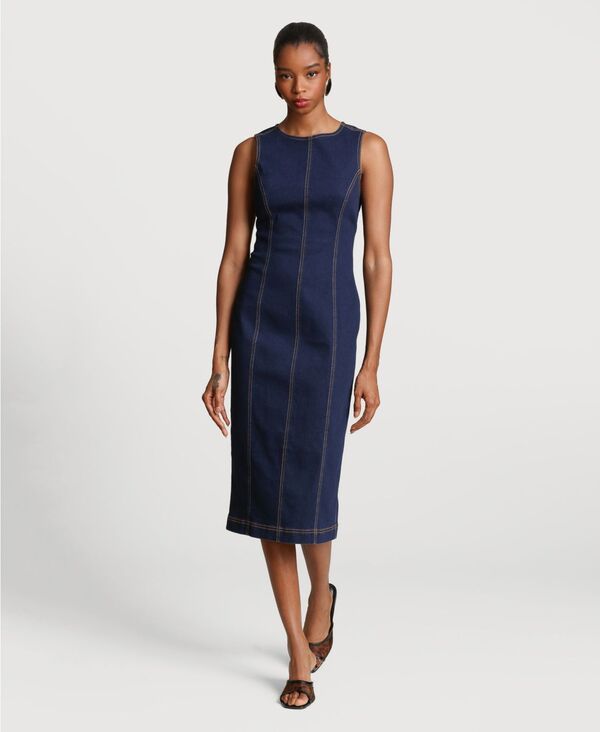 アヴェックレフィーユ レディース トップス ワンピース ミディ ノースリーブ Avec Les Filles Women'sleeveless Midi Dress Praia wash