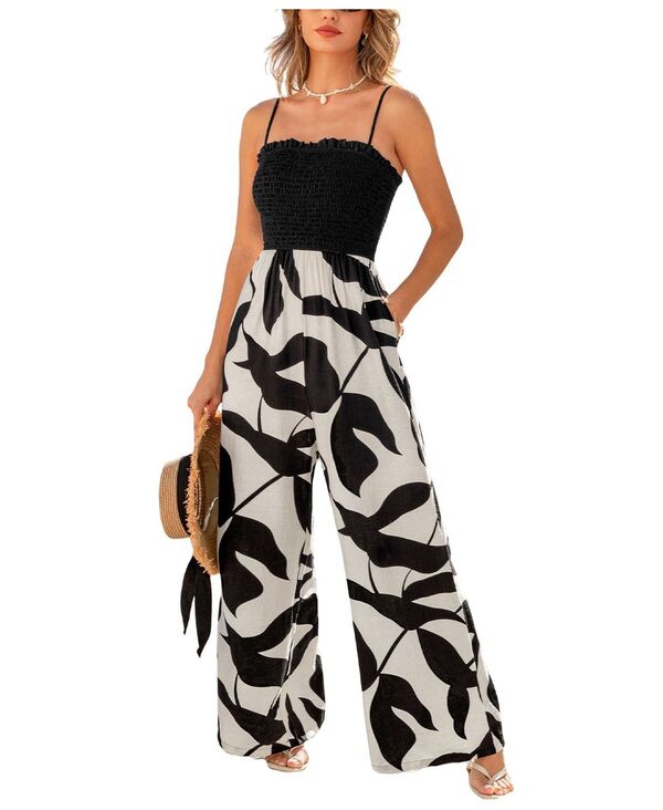 カップシー レディース トップス ジャンプスーツ Cupshe Women's Influence Tropical Jumpsuit Black ブラック