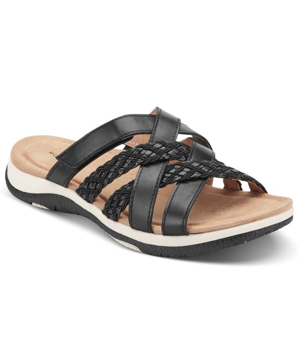 ロックポート レディース シューズ スリッポン・ローファー サンダル Rockport Women'sedona Strappy Slip-On Flat Sandals Black ブラック