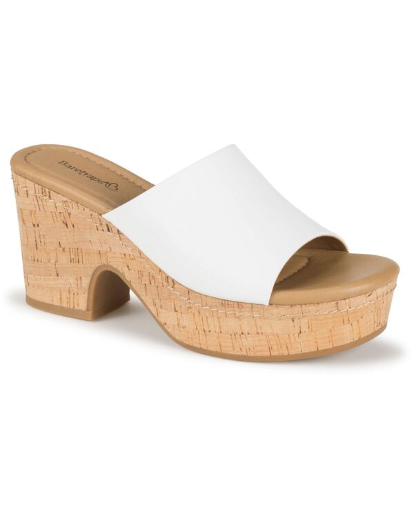 ベアトラップス レディース シューズ スリッポン・ローファー サンダル Baretraps Women\u0027s Teah Slip-On Wedge Sandals White 白いこと