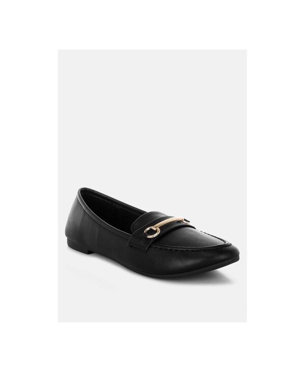 ロンドンラグ レディース シューズ スリッポン・ローファー London Rag Women's Oliot Horsebit Detail Flat Loafers Black ブラック