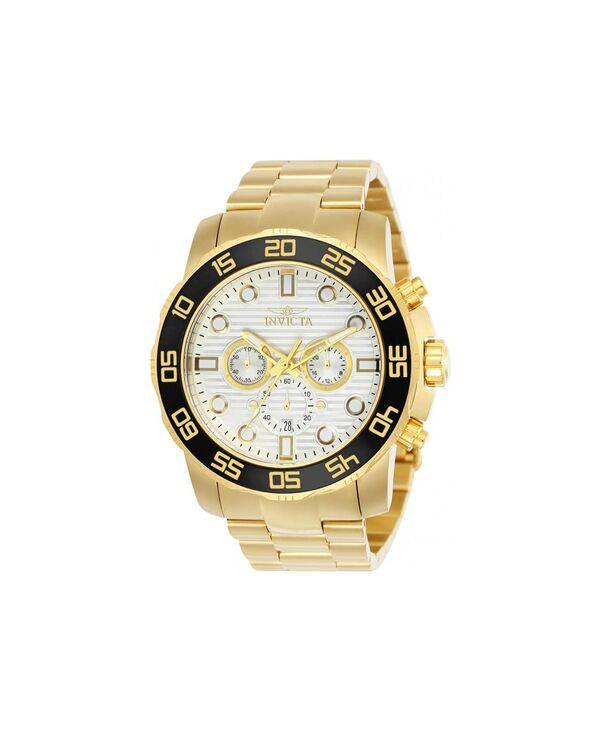 インビクタ メンズ アクセサリー 腕時計 Invicta Men's 22229 Pro Diver Quartz Chronograph Silver Dial Watch Gold ゴールド｜ReVida 店