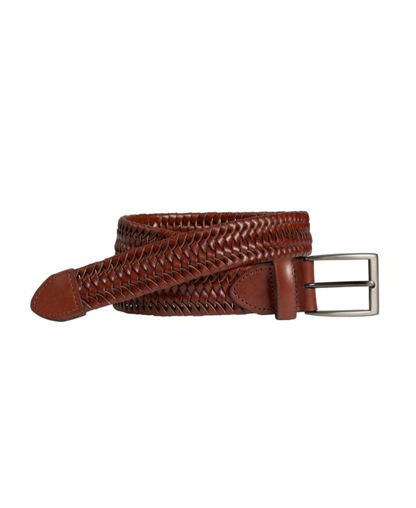 ジョンストンアンドマーフィー メンズ 付属品 胴締め なめし革 Johnston \u0026 Murphy Men\u0027s Leather Braided Belt Cognac