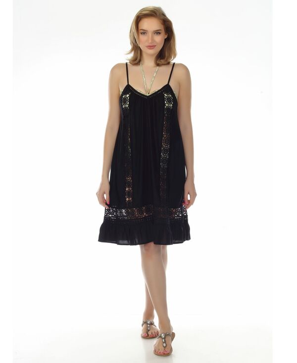 ラビヤ レディース トップス ワンピース レース Raviya Women's Eyelet Lace Dress Cover-Up Black ブラック|ReVida 店