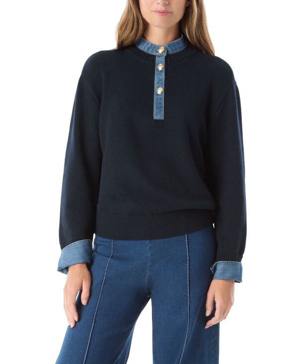 ディー オクレッポ レディース アウター ニット・セーター DEE OCLEPPO DO by Women's Rae Front Button Closure Sweater New Navy ネイビー 12,760円