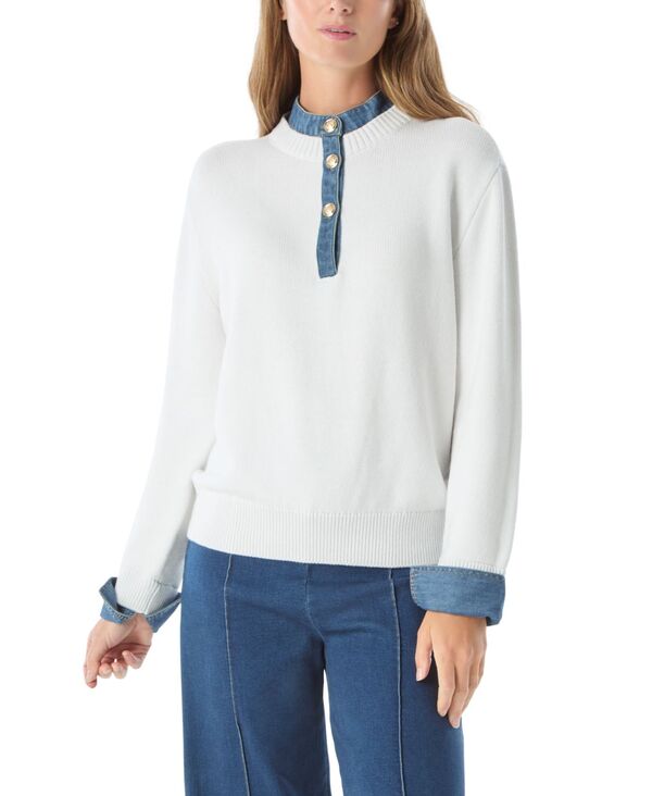ディー オクレッポ レディース アウター ニット・セーター DEE OCLEPPO DO by Women's Rae Front Button Closure Sweater Optic White ホワイト